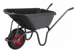 Тачки СИБРТЕХ Тачка садово-строительная с пластиковым корытом, грузоподъемность 175 кг, объем 90 л 68919