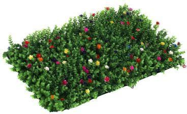 Изгородь искусственная INBLOOM Изгородь искусственная 60x40см Самшит с цветами, полипропилен (172-032)