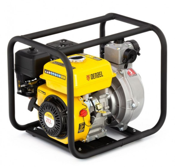 Мотопомпа DENZEL PX-50H Мотопомпа бензиновая высоконапорная, 7 л.с, 2&amp;QUOT; , 600 л/мин, глубина 8 м, напор 65 м 99203