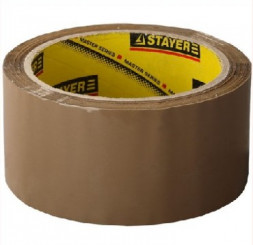 Скотч STAYER 1207-50 Лента клеящая коричневая, толщина 45мк