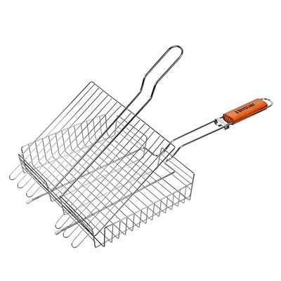Товары для пикника BOYSCOUT 61302 Решетка-гриль универсальная 62(+5)x30x25x5,5cм + веер