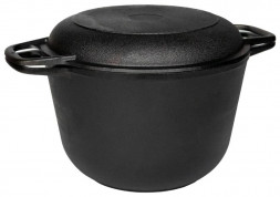 Казан ГАРДАРИКА 1304-4 чугун 4,0л с крышкой-сковородой 22см