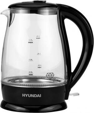 Чайник HYUNDAI HYK-G2011 1.7л. 2200Вт черный (стекло/пластик)