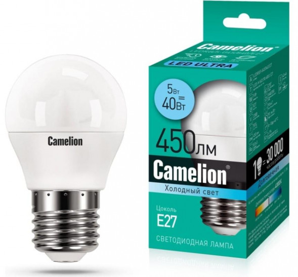 Лампа CAMELION (15060) LEDRB/5-G45/840/E27