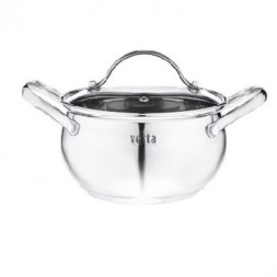 Кастрюля VETTA Женева Кастрюля 22х12,5см. 4,9л. со стекл. крышкой, индукция 822-085