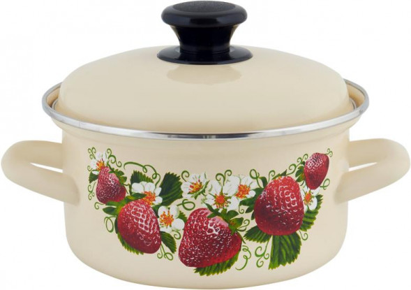Кастрюля КМЗ 51904-352/6 эмал цил 1,5л с рис, мет/об
