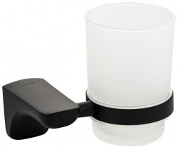 Стакан TITAN 76005 Стакан стеклянный с креплением к стене , чёрного цвета