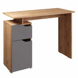 Модульная мебель МЕБЕЛЬ-КОМПЛЕКС ЛАЙТ Стол письменный компьютерный с тумбой Дуб золотой крафт/Серый шифер