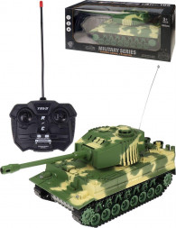 Игрушка NO NAME Танк на р/у Военный (свет,звук,6*АА не в компл.,в кор.)(36х15х15,5 см) ( Арт. 2120659)