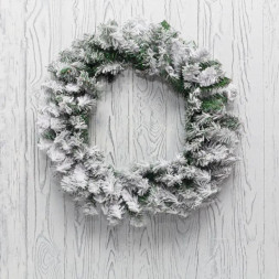 Еловый венок NEON-NIGHT (307-148) ЗАСНЕЖЕННЫЙ ЕЛОВЫЙ ВЕНОК d=60 СМ, ПВХ