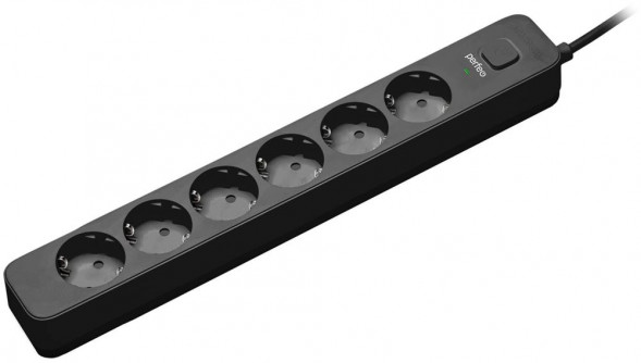сетевой фильтр PERFEO (PF_C3970) POWER STREAM - 6 роз -1,5 м - черный