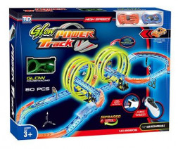 Игрушка NO NAME Автотрек 54,5*7,3*41,5см светящийся 80 дет., машинка,акк.3.7V,USB в коробке 88806 167769