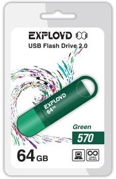 USB флэш-накопитель EXPLOYD 64GB-570-зеленый