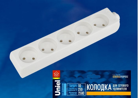 Колодки серии General Purpose без заземления UNIEL (UL-00003325) K-CP5-10 WHITE