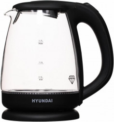 Чайник HYUNDAI HYK-G1001 1.7л. 2200Вт черный (стекло/пластик)