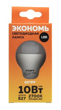 Лампа светодиодная СТАРТ (17291) LEDGLS E27 10W30 WS