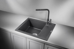 Мойка кухонная GRANULA GR-6002 ЧЁРНЫЙ кварц