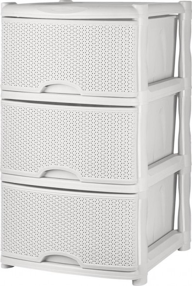Комод KEEPLEX KL377212048 Rattan трехсекционный 48х41х72,3см белое облако