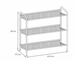 Подставка для обуви ЗМИ Подставка для обуви 3-х полочная &quot;Женева 23&quot; (GENEVA SHOES 23) (Графит) ПДО Ж23 ГР