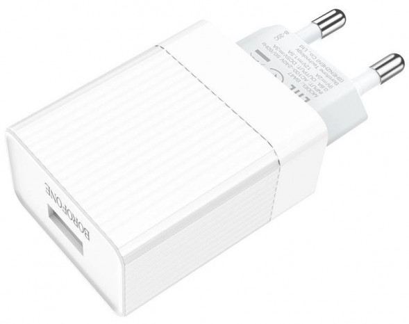 СЗУ BOROFONE (6931474728319) BA47A Mighty 1USB QC3.0 set Type C (белый)