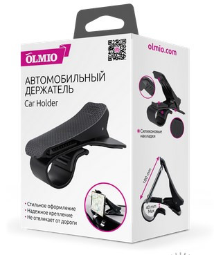 Держатель автомобильный OLMIO Держатель телефона, карбон (38694)