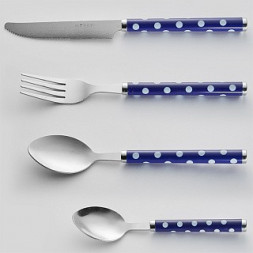 Столовые приборы WEBBER BE-012P24/9 "Горох" темно-синий 24пр