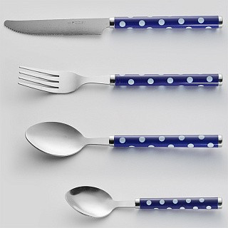 Столовые приборы WEBBER BE-012P24/9 &quot;Горох&quot; темно-синий 24пр