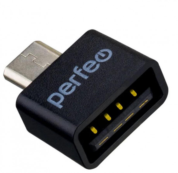 Адаптер PERFEO (PF_B4995) adapter USB на micro USB c OTG (PF-VI-O010 Black) чёрный