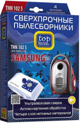 Сверхпрочные нетканые пылесборники 4 шт. TOP HOUSE THN 102 S Сверхпрочные нетканые пылесборники 4 шт. (392487)