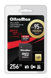 Карта памяти OLTRAMAX MicroSDXC 256GB Class 10 UHS-1 PREMIUM (U3)+ адаптер (SD 95 MB/s)