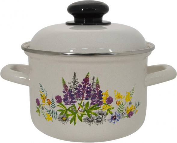 Кастрюля ЛЫСЬВА 16084АП2 Люпины эмал 1,5л