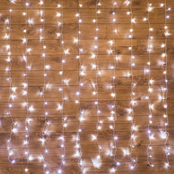 Гирлянда NEON-NIGHT (235-055) ГИРЛЯНДА &quot;LED ДОЖДЬ&quot; 2,5X2М, С ДИН ПР-Й ПРОВОД, 230 В, LED БЕЛЫЕ