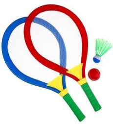 Набор для игры в мяч GALYGIN Набор для игры в мяч, 2 ракетки 70х36 см, мяч d.6, волан d.10 см, PVC, EVA, резина (136-027)