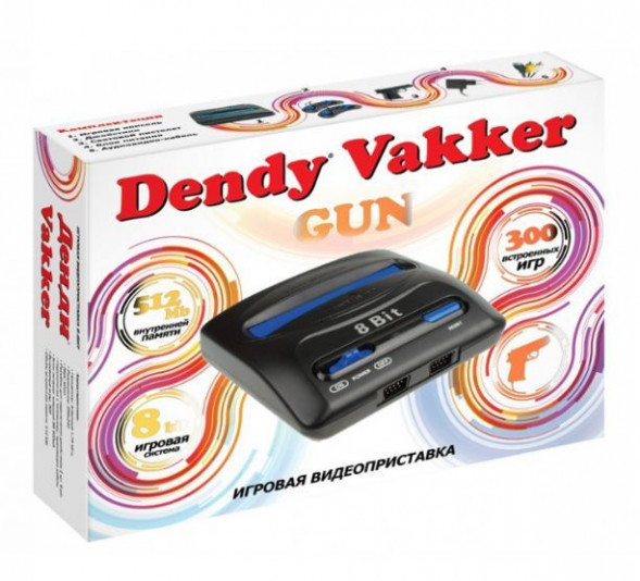 Игровая консоль DENDY Vakker- [300 игр] + световой пистолет