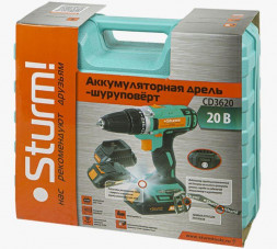 Дрель STURM CD3620 Аккумуляторная дрель