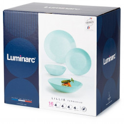 НАБОРЫ СТОЛОВЫЕ LUMINARC ЛИЛИ ТЮРКУАЗ 16 предметов Q6883