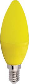 Лампа светодиодная ECOLA C4TY60ELY candle LED color 6W/E14 матовая колба желтый