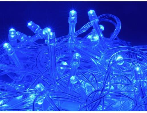 Светодиодная гирлянда ECOLA N4YB05ELC LED гирлянда 220V IP44 Бахрома 5x0.5м 135Led Синий Blue, 8 режимов, прозр.провод с вилкой синий