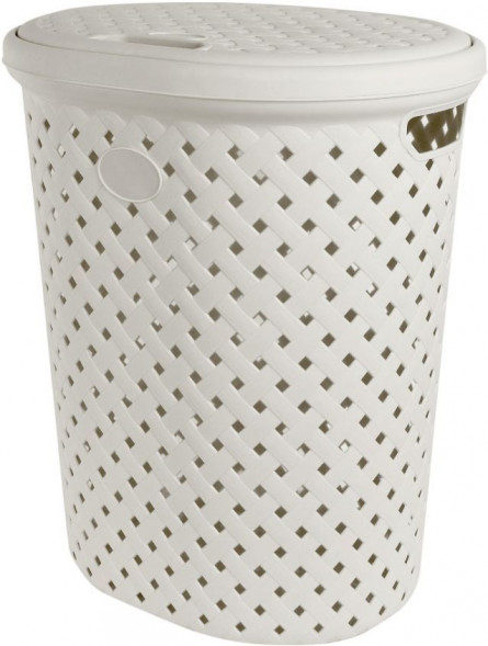 Корзина для белья PLAST TEAM PT408711048 Rattan 42л 415х330х510мм молочный туман