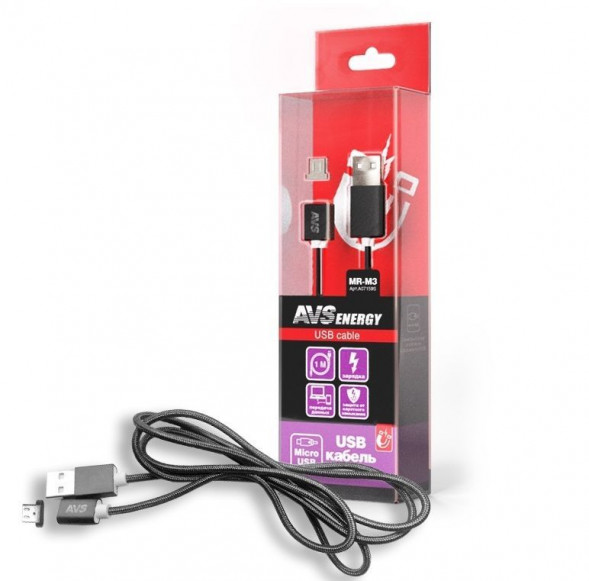Кабель AVS MR-M3 micro USB (1м) магнитный (блистер)