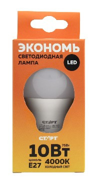 Лампа светодиодная СТАРТ (17290) LEDGLS E27 10W40 WS