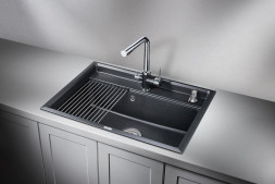 Мойка кухонная GRANULA KS-7301 ШВАРЦ (чёрный металлик) кварц