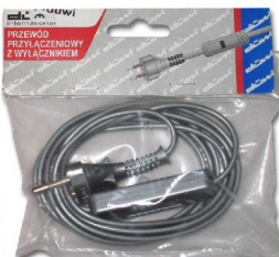 Провод с евроштекером и выключателем DUWI 24517 9 Провод с евроштекером и выключателем серебро 1,9м. H 03 VV-F 2х0,75 мм2 2,5А