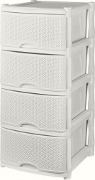 Комод KEEPLEX KL377312048 Rattan четырехсекционный 50х41,5х55,5см белое облако