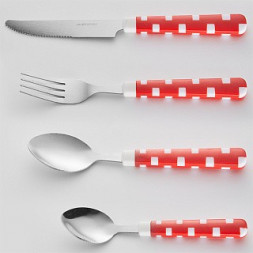 Столовые приборы WEBBER BE-014P25/1 "Геометрия" красный 25пр