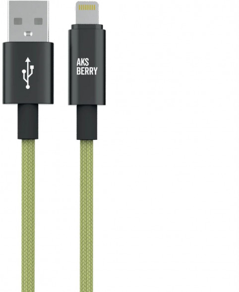Кабель AKSBERRY (6900293270019) X163 Nylon silk USB-A ? Lightning, салатовый