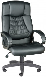 Кресло компьютерное OLSS кресло Хилтон, цвет черный, экокожа