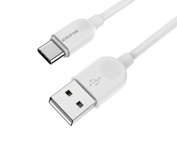 Кабель Type-C BOROFONE (6957531089995) BX14 USB-Type-C 3A 1.0m - белый