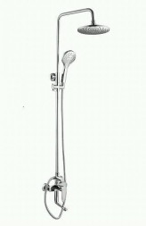 Душевой комплект MAGNUS 8675 Смеситель+стойка душевая тропический душ с двумя лейками, корпус 100% ЛАТУНЬ