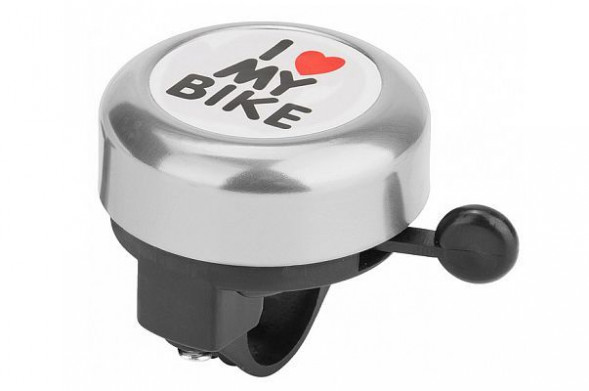 Звонок STELS Звонок 45AE-06 &quot;I love my bike&quot; алюминий/пластик, чёрно-серебристый 210142 LU059682